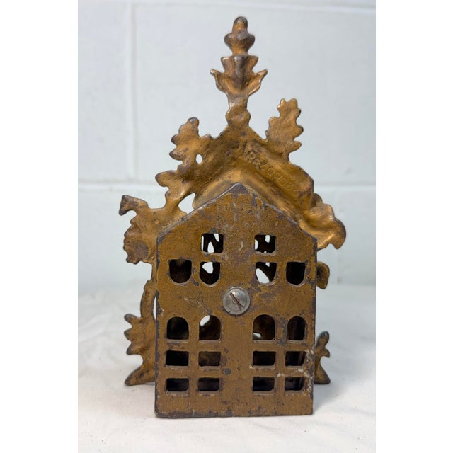 Antique 19th Century Victorian Cast Iron Bear & Beehive Original Still Coin Bank For Sale - Image 9 of 13