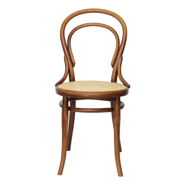 Antique No. 14 Chair Viennese Coffee House Bentwood Chair with Cane Seat by Michael Thonet for Thonet, 1920s For Sale