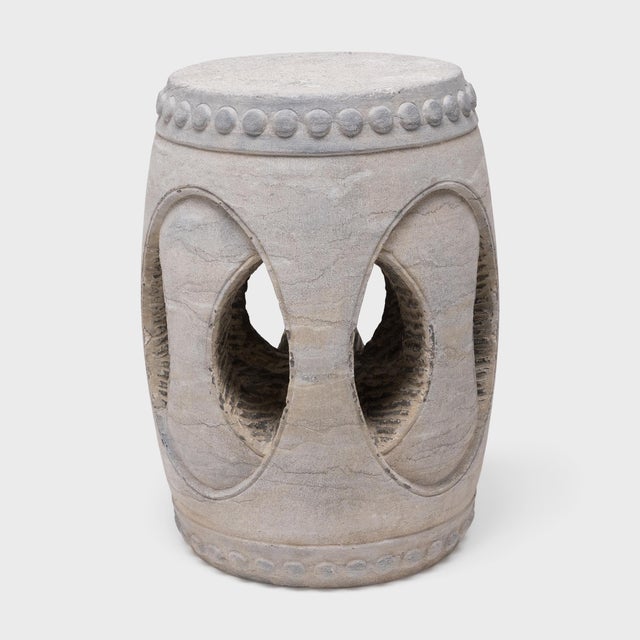 Contemporary Chinese Interlocking Limestone Drum, C. 2000 For Sale - Image 3 of 6