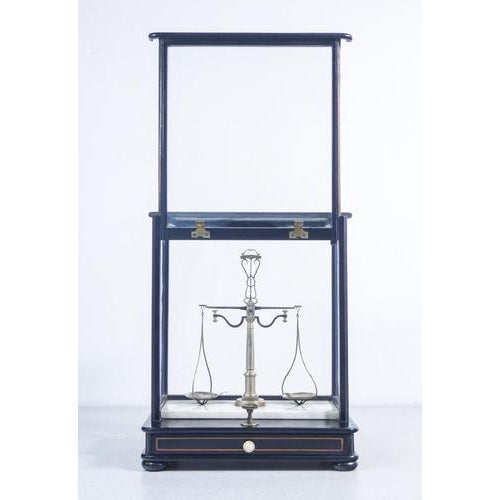 Pharmacy Scale with Wooden and Glass Case and Weights For Sale - Image 14 of 18