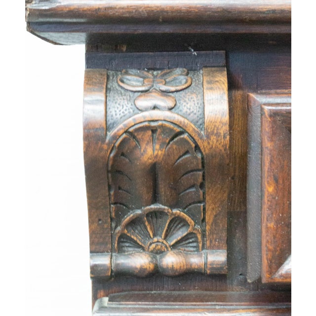 Spanish Gothic Revival Oak 2-Piece Buffet Cabinet, Late 19th Century For Sale - Image 13 of 14