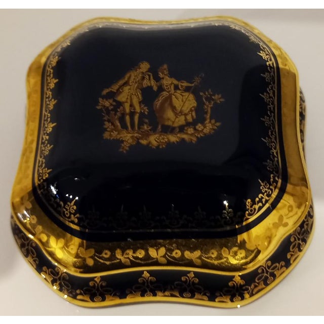 Vintage Limoges Porcelain Jewelry Box, 1940, Set of 2 For Sale - Image 6 of 10