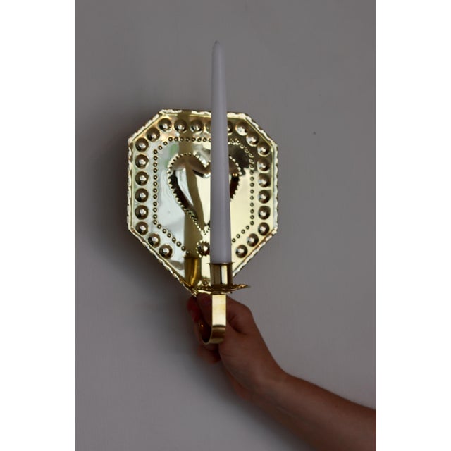 Mid-Century Modern Swedish Brass Sconces, Set of 2 For Sale - Image 6 of 11