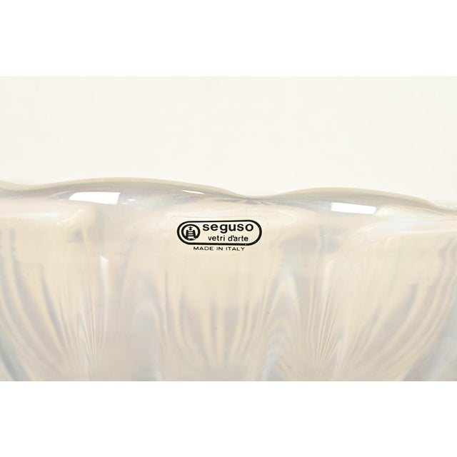 Transparent Seguso Vetri D’Arte Italian Murano Glass Large Centerpiece Bowl or Fruit Bowl For Sale - Image 8 of 12