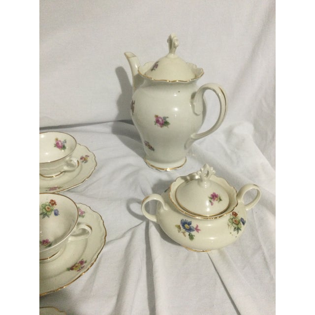 Vintage Karlskrona Porcelain Upsala Ekeby Karlskrona Sweden Bone China Tea Set- 14 Pieces For Sale In Orlando - Image 6 of 8