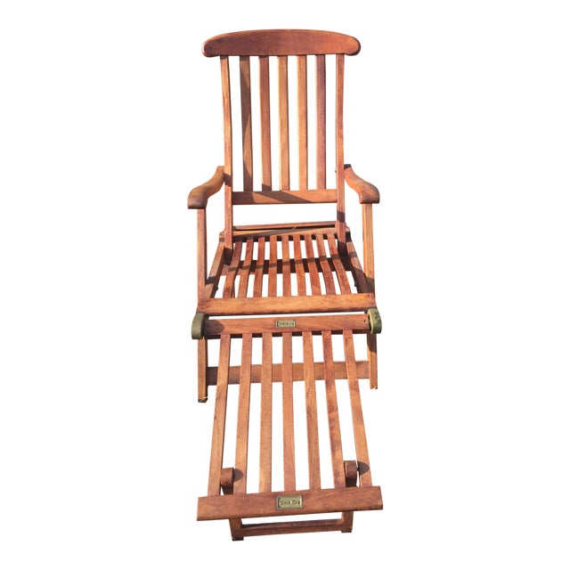 1910s Vintage Teak Queen Mary Deck Chair Chairish