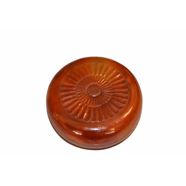 Phoenix Pottery Vintage Carved Stone Agate Box & Bowl in Amber Color - Set For Sale - Image 4 of 10