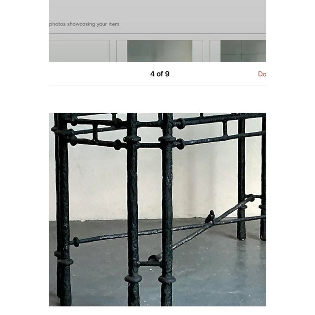 Vintage Boho Hammered Iron Dining Table After Giacometti For Sale - Image 10 of 12