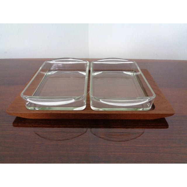Brown Danish Siam Teak Tray and Glass Bowls from Artiform, Set of 2, 1960s For Sale - Image 8 of 18