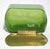 Antique Opaque Green Glass Dresser/Powder Box With Brass Lid For Sale - Image 4 of 7