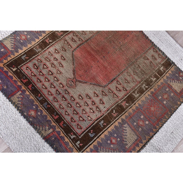 Brick Red Vintage Wall Hanging Tapestry Rug For Sale - Image 8 of 17