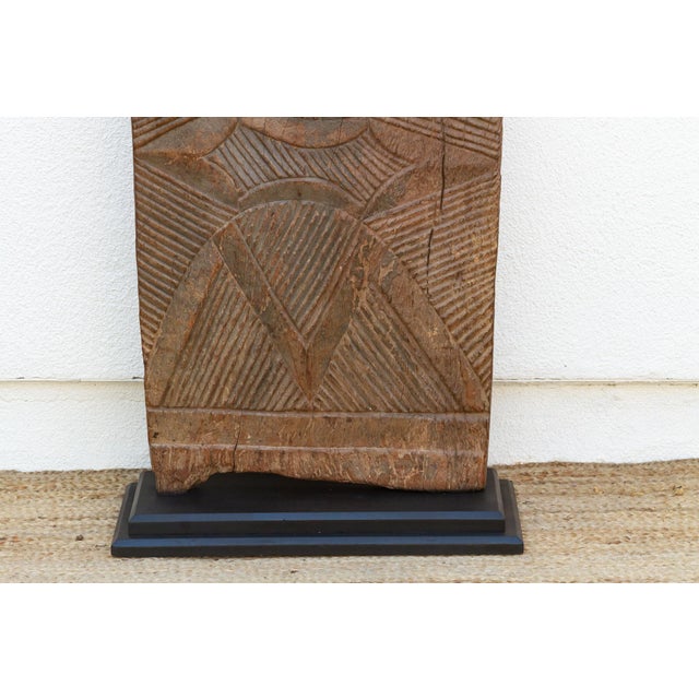 Early 20th Century Antique African Radiating Sunburst Carved Door For Sale - Image 5 of 8