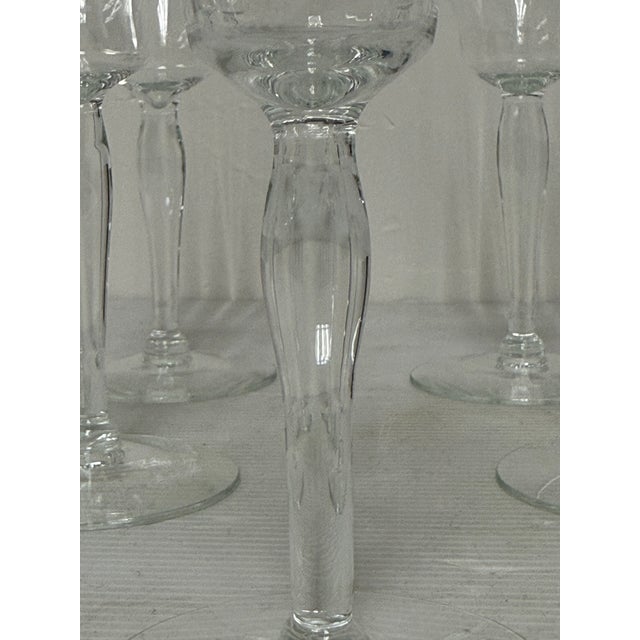 Glass Mid 20th Century Libbey Rock Sharpe Wine Goblets, Set of Seven For Sale - Image 7 of 12