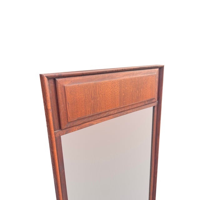 Vintage Maurice Villency Pair Wall Mirrors in Walnut Wood For Sale In New York - Image 6 of 9