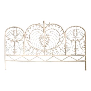 Boho Chic Rattan Rapped Heart King Headboard For Sale