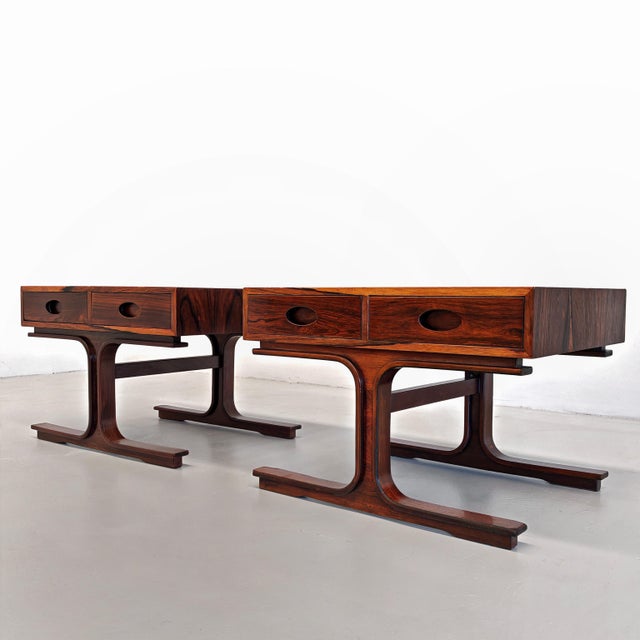 Wooden Bedside Tables by G. Frattini for Bernini, 1950s, Set of 2 For Sale - Image 18 of 18