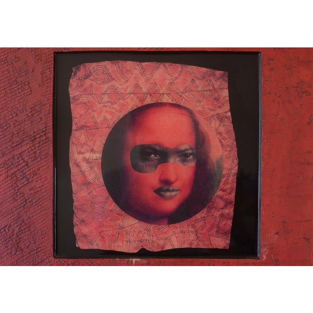 Contemporary Masked Lady Portrait Mix Media Contemporary Art Painting For Sale - Image 3 of 10