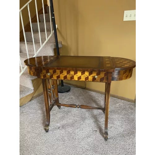 Theodore Alexander Vintage 1998 Theodore Alexander Multi Game Table and Two Barrel Back Game Chairs - Set of 3 For Sale - Image 4 of 12