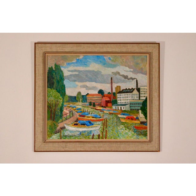 1970s John Carlson, Motif from Sundbyberg, 1975, Oil on Panel, Framed For Sale - Image 5 of 18