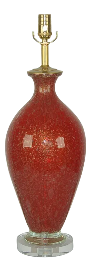 Vintage Murano Glass Lamp Red