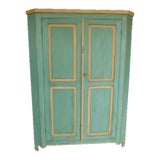 Primitive Shaker Style Painted Pine Blind Door Corner Cabinet For Sale