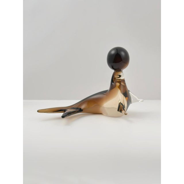 1970s Murano Smoked Sommerso Glass Seal by V. Nason, Italy 1970s For Sale - Image 5 of 10