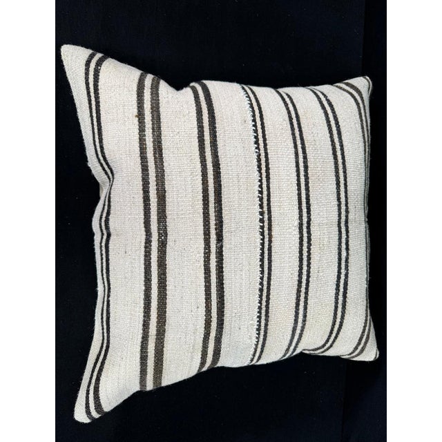 Turkish Hemp Pillow Cushion Natural Beige Brown Pillow Cushion Cover 24x24 For Sale - Image 4 of 4