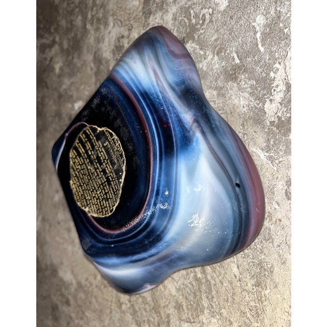 1970s Mid-Century Modern Amethyst Slag Glass Ashtray Catchall For Sale - Image 4 of 8