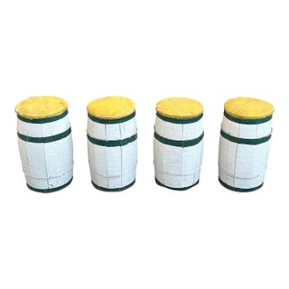 Low Country Painted Wood Fishing Stools - Set of 4 For Sale