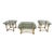 1990s Italian Horn Brass Coffee & End Tables Set with Heavy Glass Tops - Set of 3 For Sale