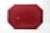 Vintage Red Octogonal Tray With Painted Leaf Border For Sale In New York - Image 6 of 7
