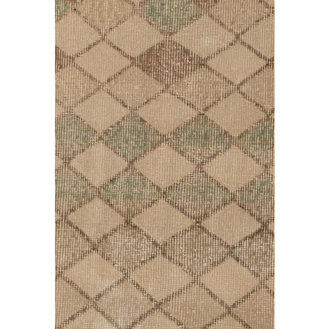 Traditional Vintage Turkish Runner, Beige With Colorful Diamond Design - Rug & Kilim For Sale - Image 3 of 7