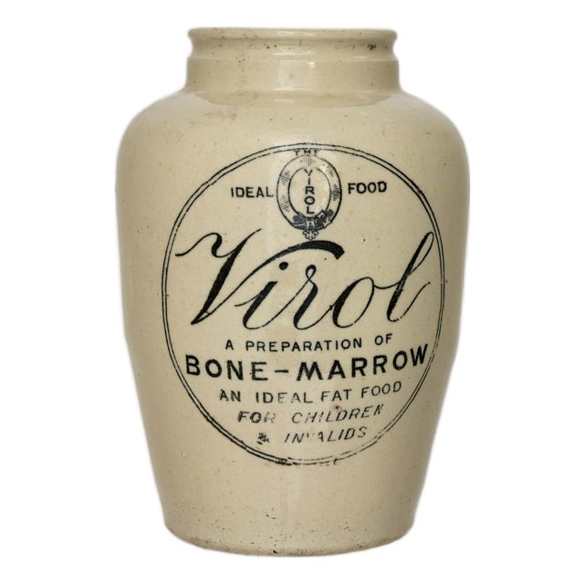 Large Antique Advertising Apothecary Crock For Sale