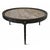 Modern clean and simple round design with rustic distressed salvage elm wood frame and inset natural marble top. Each...