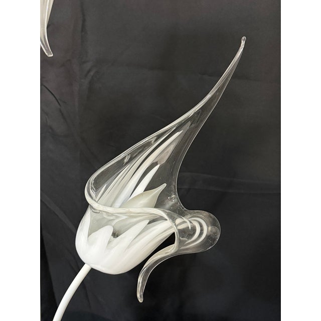 Vintage Murano Glass Lily Table Lamp. Excellent original condition from late 1970's. This is a very elegant lamp with a...
