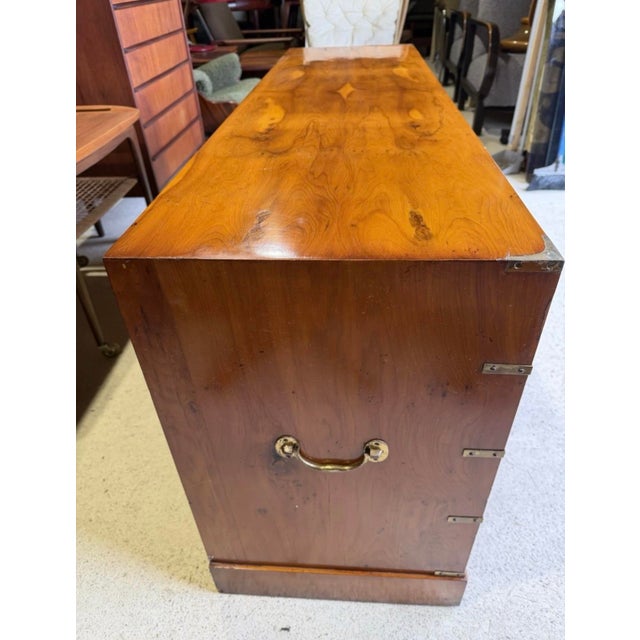 Antique Military Campaign Sideboard in Burr and Burl Walnut For Sale - Image 10 of 18