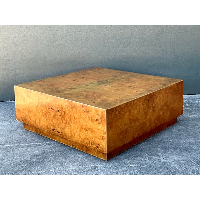 Vintage Book Matched Burl Wood Coffee Table For Sale - Image 12 of 12