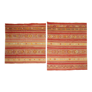 Tribal Turkish Kilim Flat-Weaves - A Pair