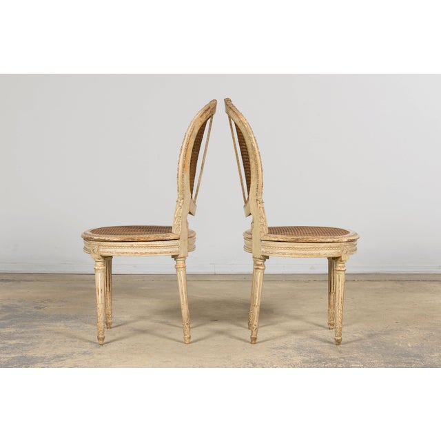 Early 19th Century French Louis XVI Painted Cane Dining Chairs - Set of 10 For Sale - Image 11 of 18