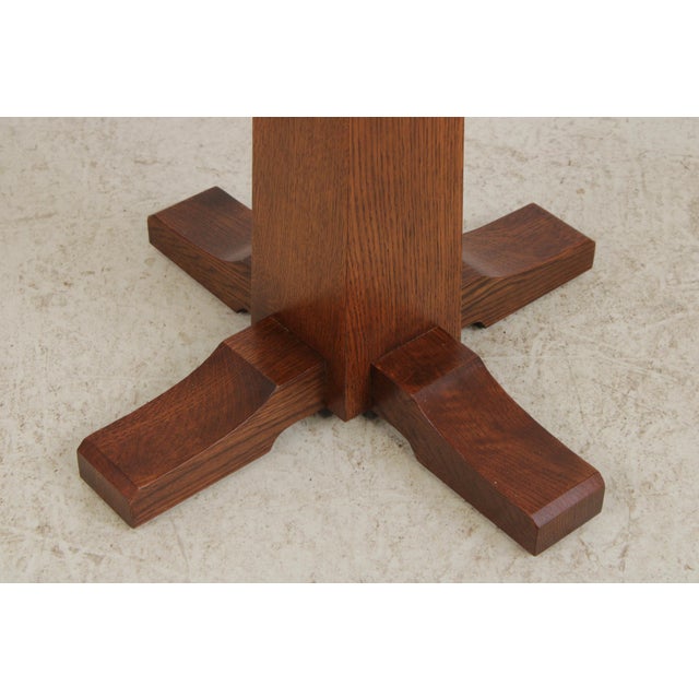 Stickley Stickley Round Mission Oak High Top Pub Table For Sale - Image 4 of 15