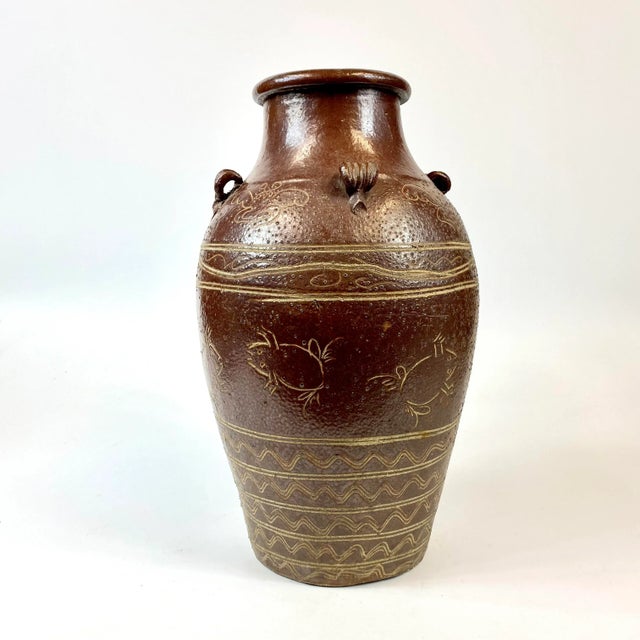 Chinese 19th Century Chinese Ceramic Wine Jug With Dancing Frogs For Sale - Image 3 of 10