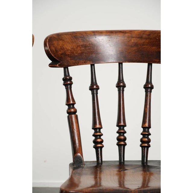 Antique English Wooden Farmhouse Windsor Chairs, Set of 4 For Sale - Image 10 of 13