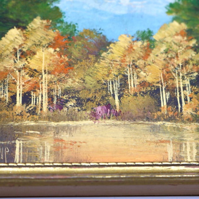 American Mid-Century Miniature Rocky Mountain Landscape Oil Painting – Signed Wilson / VVP – Turner Art Gallery Provenance For Sale - Image 3 of 12