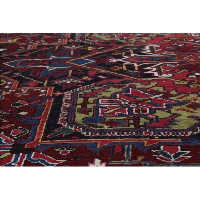 1960s Old Persian Heriz Area Rug 11’6″ X 14’9″ For Sale - Image 9 of 13