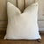 Bouclette French wool accent pillow. Custom wool blend accent pillow with down insert Color: blanc, an off white colored...