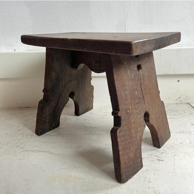 Rustic Oak Stool, 1920s For Sale - Image 17 of 17