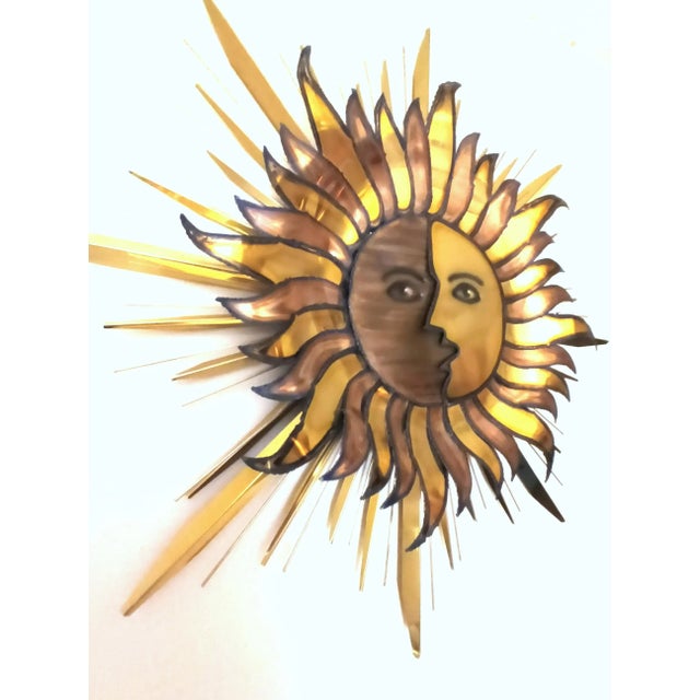 Mid-Century Modern 1980s Curtis Jere Sunburst Celestial Metal Sculpture For Sale - Image 3 of 9