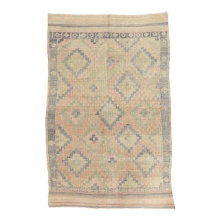 Mid 20th Century Faded Vintage Embroidered Kilim Rug For Sale
