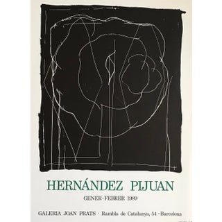 1989 Hernandez Pijuan for Joan Prats Gallery Lithographic Poster For Sale