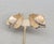 1950s Vintage Signed Boucher Goldtone Leaves With Clear Rhinestones Clip Earrings-2 Pieces For Sale - Image 5 of 12